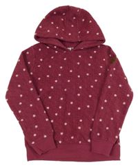 Vínová fleecová mikina s hviezdami a kapucňou Yigga