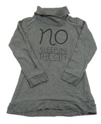 Tmavosivá melírovaná mikina s nápismi a stojačikom S. Oliver