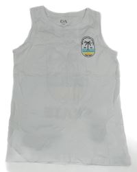 Bílé tílko s palmou C&A