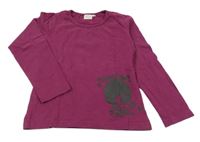 Purpurové tričko s potlačou Alive