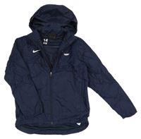 Tmavomodrá šušťáková športová bunda s kapucňou Nike