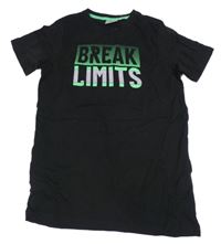 Čierne pyžamové tričko s nápisom