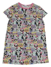 Světlemodor-lila nočná košeľa s Mickeym a Minnie Disney