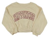 Smotanová crop mikina s nápisom Next