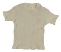 Béžové rebrované tričko s vreckom H&M