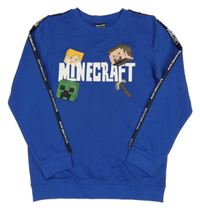 Modrá mikina s potiskem - Minecraft