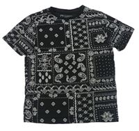 Černé tričko se vzorem Primark