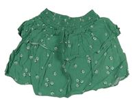Zelená vrstvená sukňa s kvietkami H&M