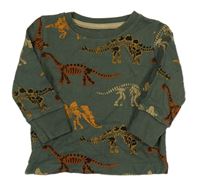 Zelenošedé vzorované triko s dinosaury Next