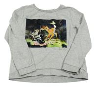 Sivá melírovaná mikina s Bambim H&M