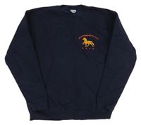 Tmavomodrá mikina s koníkem Fruit of the Loom