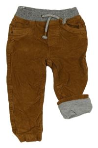 Medové podšité manšestrové kalhoty C&A