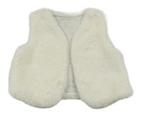 Biela kožušinová podšitá vesta