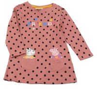 Růžoé puntíkované teplákové šaty s Peppou 