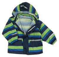 Tmavomodro-zelená pruhovaná šusťáková bunda Impidimpi