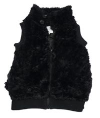 Čierna kožušinová vesta Charles Vögele