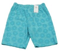 Nové - Tyrkysové kraťasy s froté kytičkami Primark