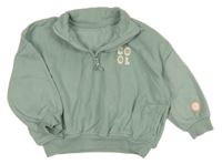 Zelenošedá oversize mikina s nápisom George