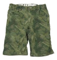 Khaki vzorované teplákovo/riflové kraťasy DopoDopo 