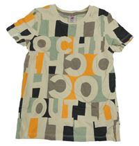 Béžové tričko s nápismi Little kids