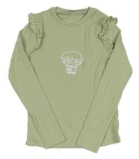 Khaki žebrované triko Harry Potter s volánky George 