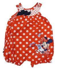 Červené plátěné laclové kraťasy s Minnií Disney