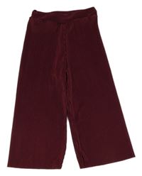 Červené plisované culottes nohavice