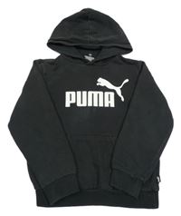 Tmavošedá mikina s logem a kapucí Puma