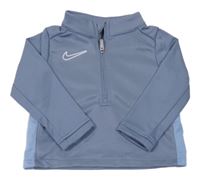 Modrošedá sportovní funkční mikina s logem Nike 