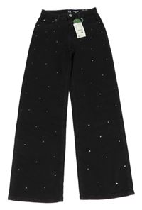 Nové - Černé wide leg rifle se cvočky C&A