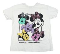 Bílé tričko s Minnie a překlápěcími flitry George
