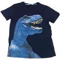 Tmavomodré tričko s dinosaurem H&M