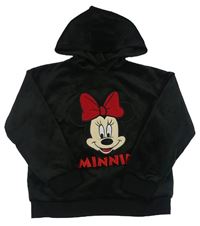 Čierna plyšová mikina s Minnie a kapucňou PRIMARK