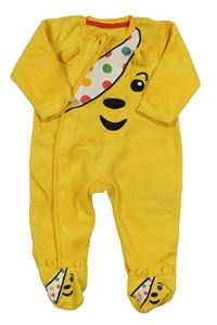 Žltý fleecový overal s medvídkem Pudsey George