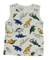 Biele tielko s dinosaurami