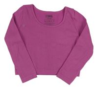 Tmavorůžové žebrované sportovní crop triko Cool Kids