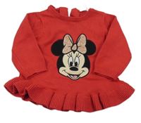 Červený sveter s Minnie a volánikom zn. Disney