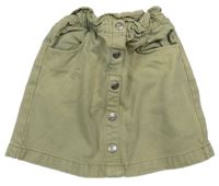 Olivová paper bag rifľová sukňa KIABI