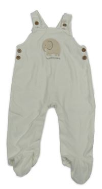 Bílé sametové dupačky se sloníkem George