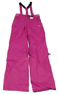 Nové - fuchsiové šusťákové funkční zimní oteplovačky s odepínacími trakami Wed'ze