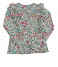 Nové - mátové kvetované vzorované UV tričko s volánikmi St. Bernard