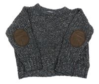 Tmavosivý melírovaný rebrovaný oversize sveter M&Co.