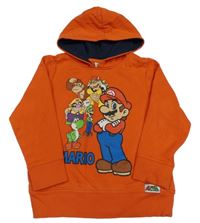 Tmavooranžová mikina s Máriem a kapucňou TV MANIA