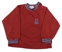 Karmínovo-modrá mikina so zajačikom a pruhmi KIDS MINIS