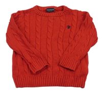 Červený žebrovaný vzorovaný svetr s výšivkou Next