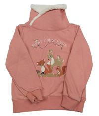 Růžová mikina se zvířátky a stojáčkem dopodopo