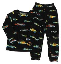 Černé plyšové pyžamo se závodními auty Tu