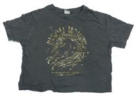 Tmavosivé crop tričko s jednožcem LC WaIKIKI