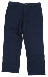 Tmavomodré chino plátenné nohavice H&M