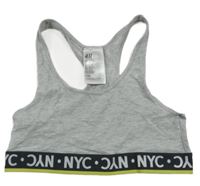 Šedo-černošedá melírovaná lambáda s písmenky H&M